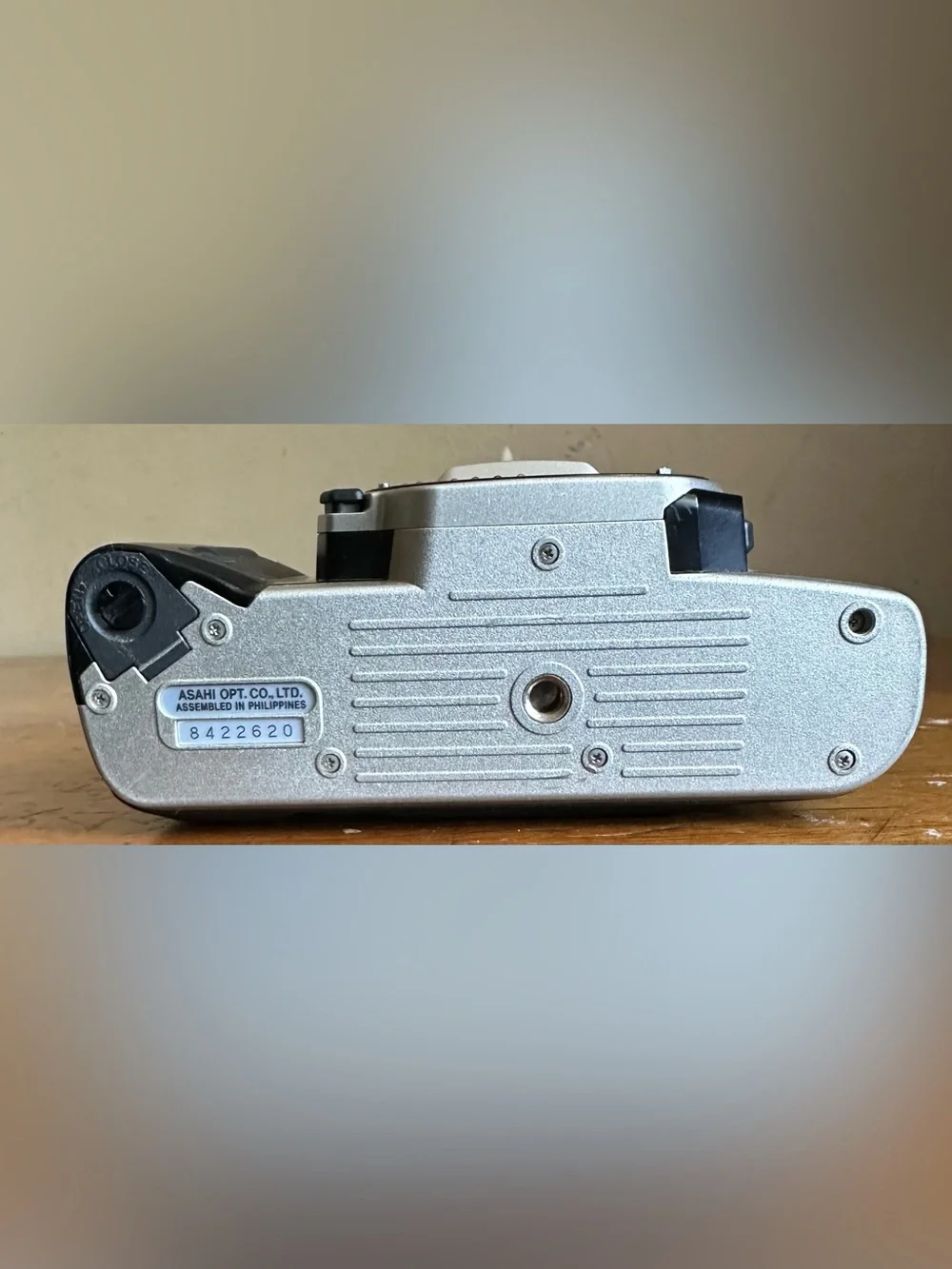 Pentax Silver SLR Camera Body with White Lens Cap
